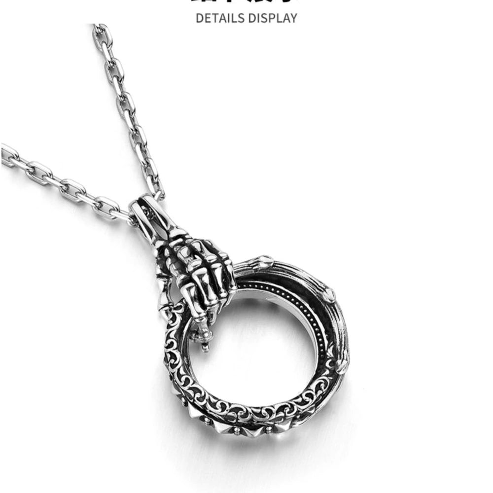 Hope Ring Sterling Silver Biker Pendant — product detail view 2