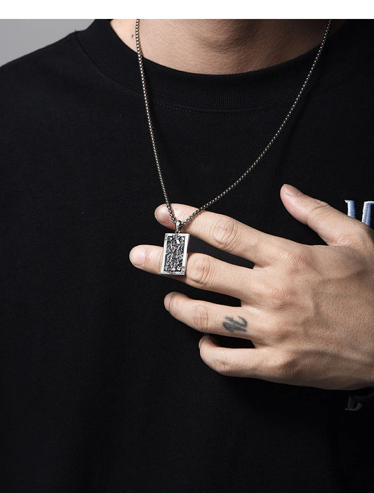 King of Spades Sterling Silver Biker Pendant — product detail view 2