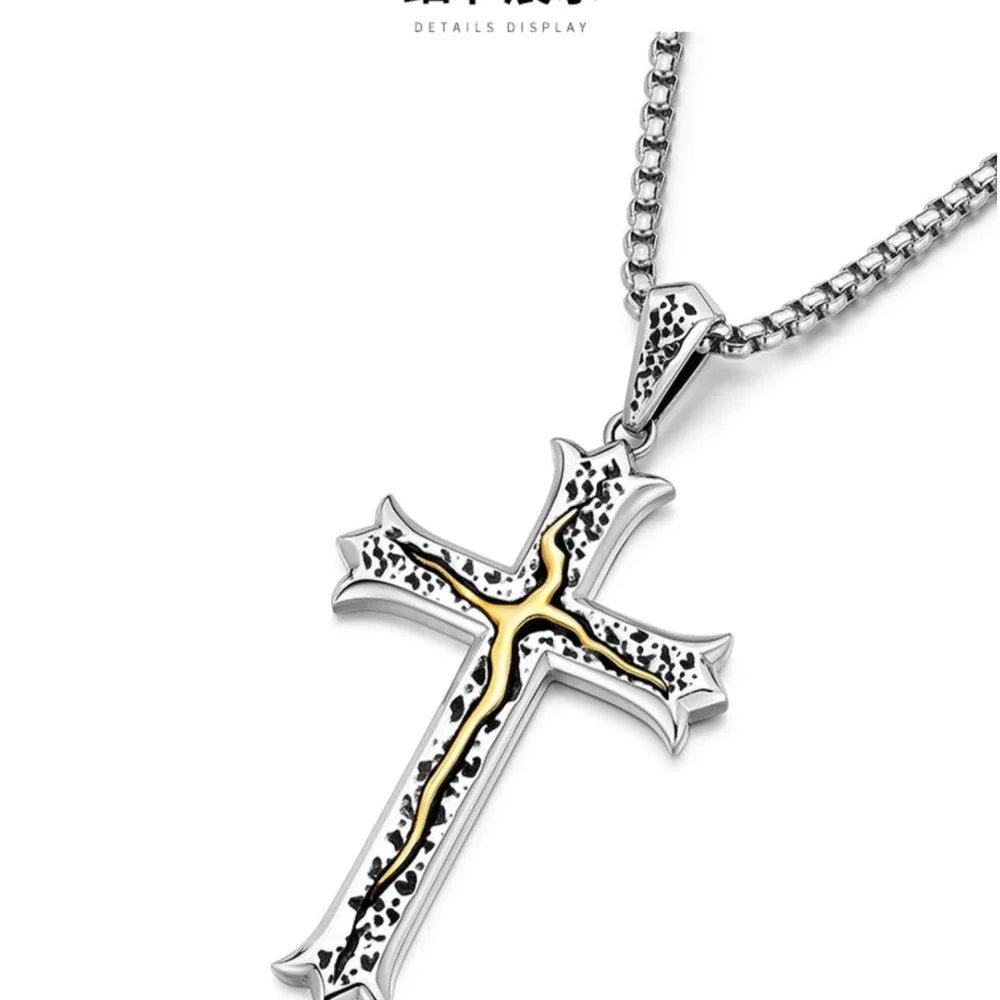 Tree of Life Cross Sterling Silver Biker Pendant — product detail view 2