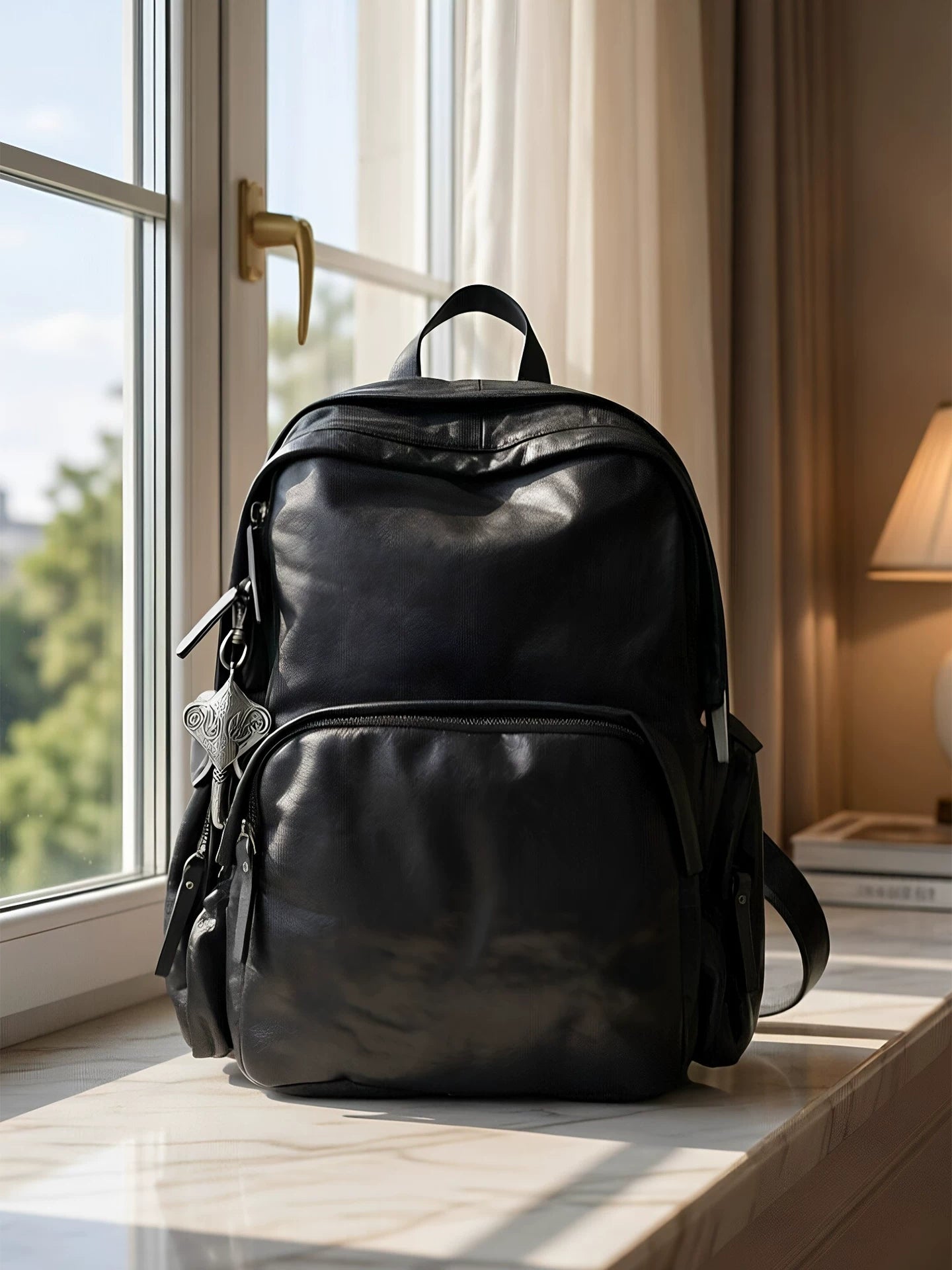 vintage vegetable-tanned leather travel backpack 2