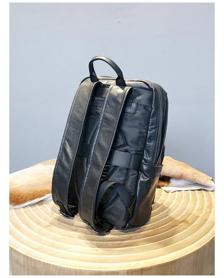 vegetable-tanned leather laptop backpack 3