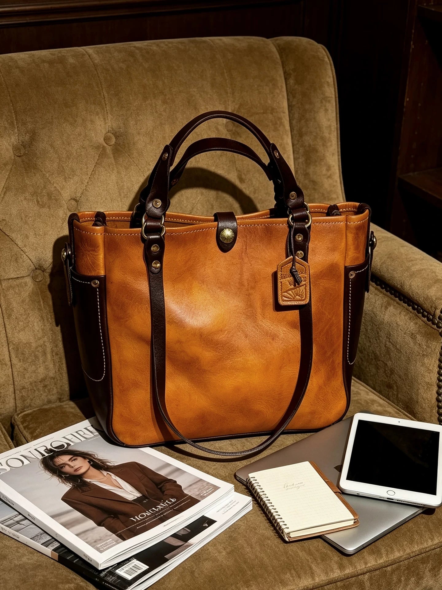 heavy-duty vegetable-tanned leather carryall 3
