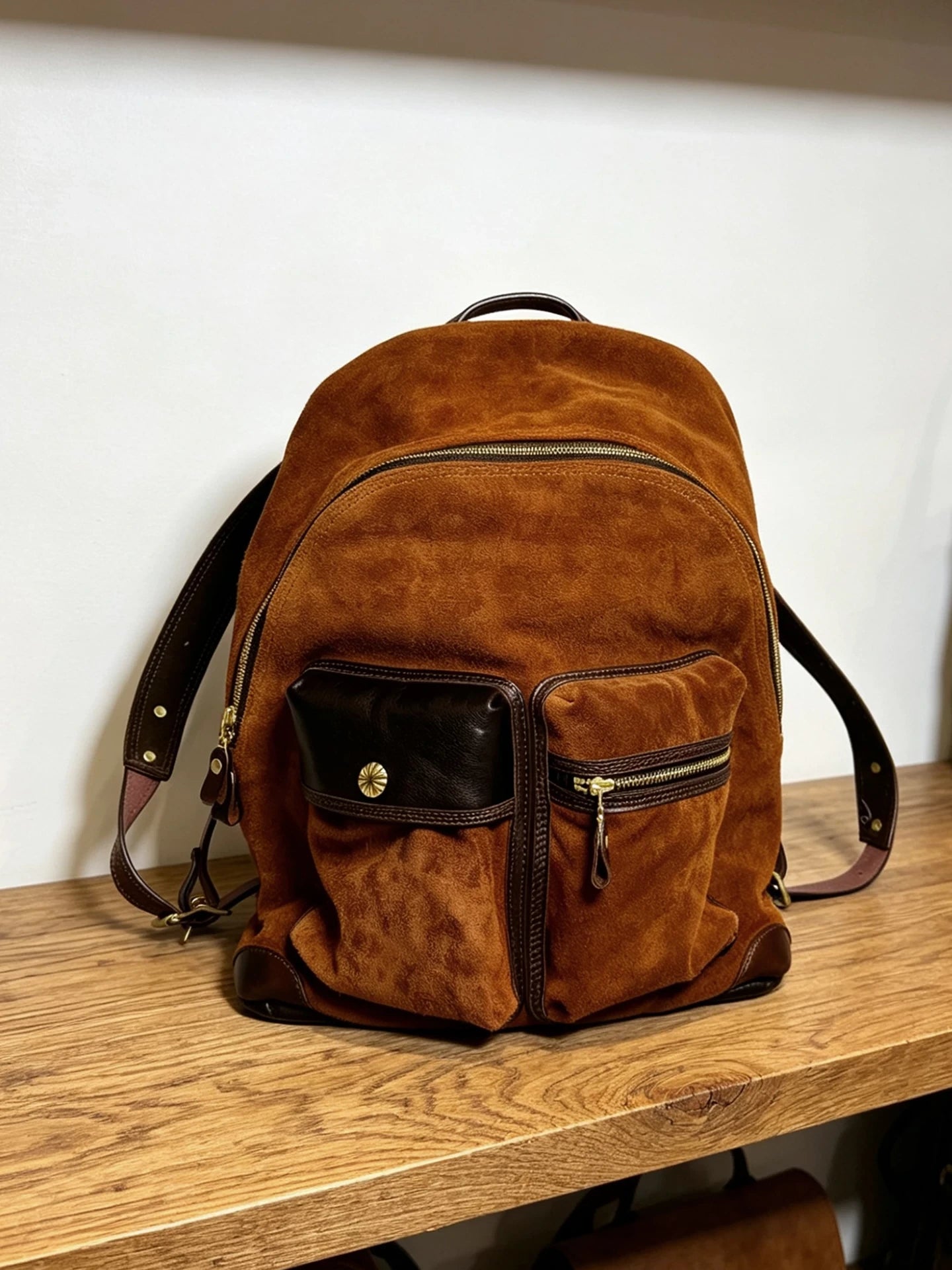 suede horsehide travel backpack 3
