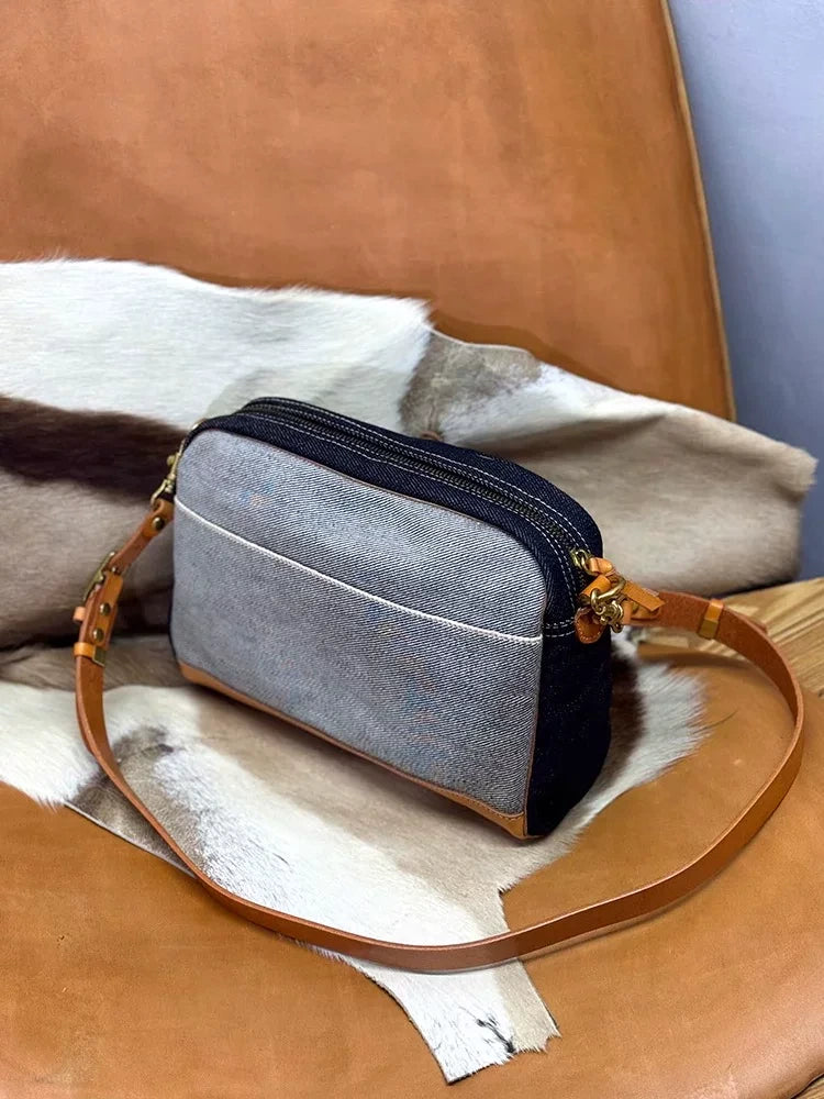 selvedge denim leather crossbody bag 3