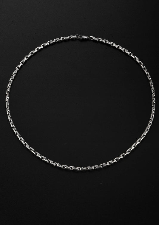 Textured Sterling Silver Biker Chain Necklace — product detail view 3