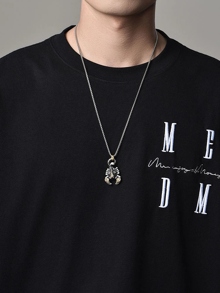 3D Scorpion Sterling Silver Biker Pendant — product detail view 4