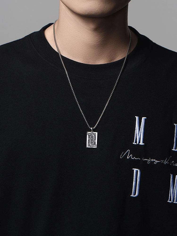 King of Spades Sterling Silver Biker Pendant — product detail view 4