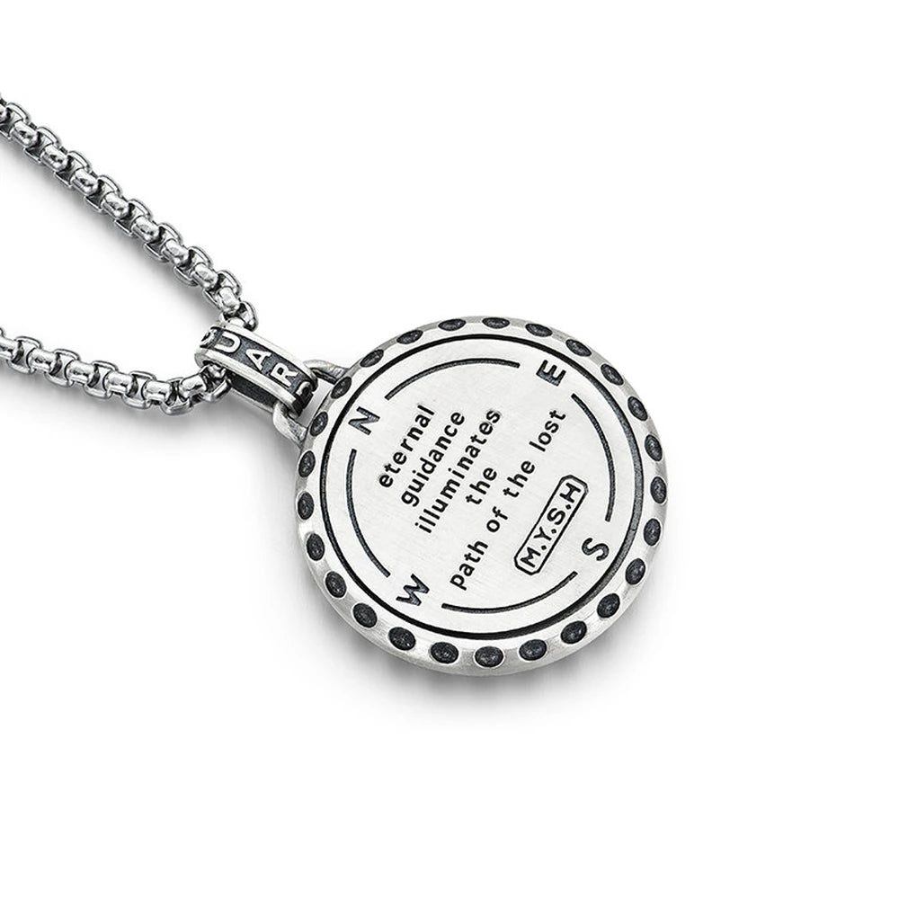 Rotating Compass Sterling Silver Biker Pendant — product detail view 4
