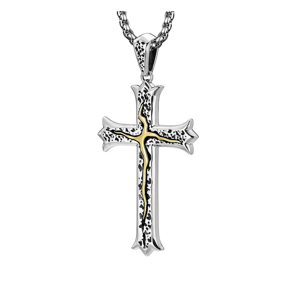 Tree of Life Cross Sterling Silver Biker Pendant — product detail view 4