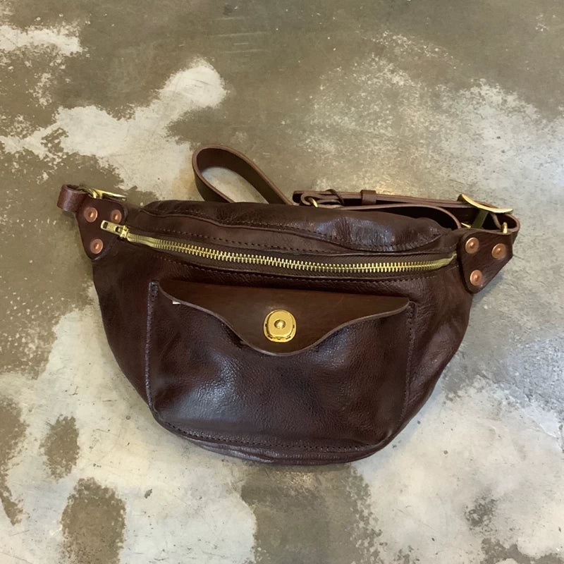 vegetable-tanned leather chest crossbody bag 5