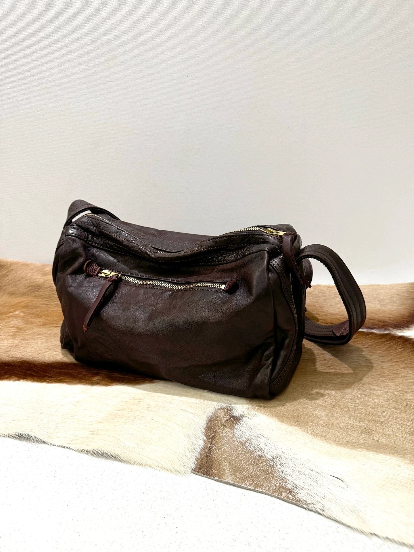washed horsehide toast hobo crossbody bag 5
