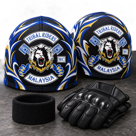 Prospects & Supporters custom motorcycle club skull cap with an approved full-coverage club design.