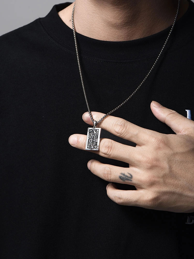 King of Spades Sterling Silver Biker Pendant — product detail view 5