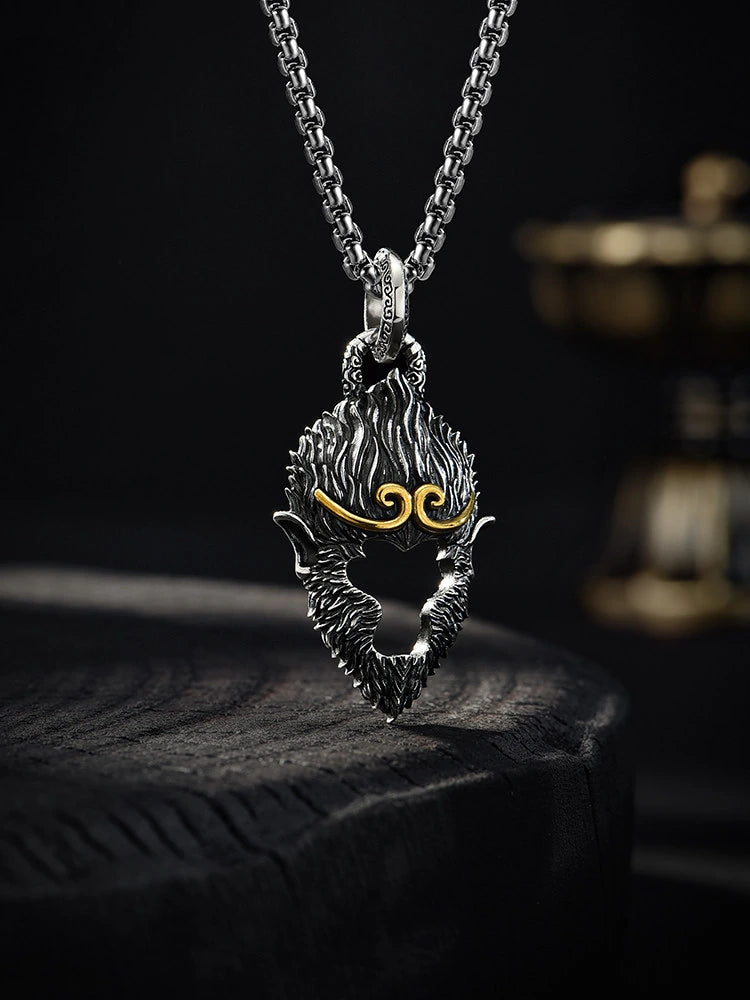 Monkey King Sterling Silver Biker Pendant — product detail view 5
