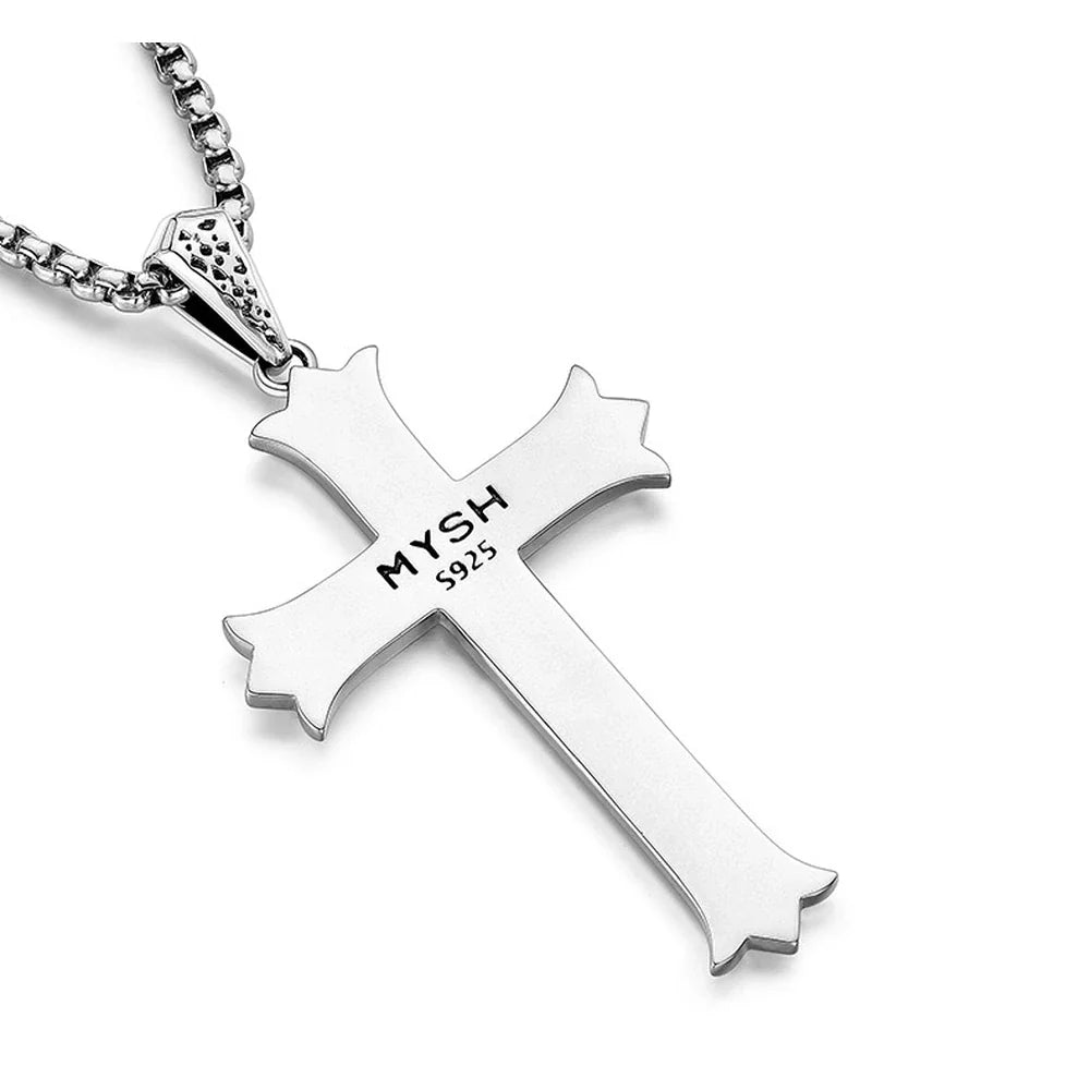Tree of Life Cross Sterling Silver Biker Pendant — product detail view 5
