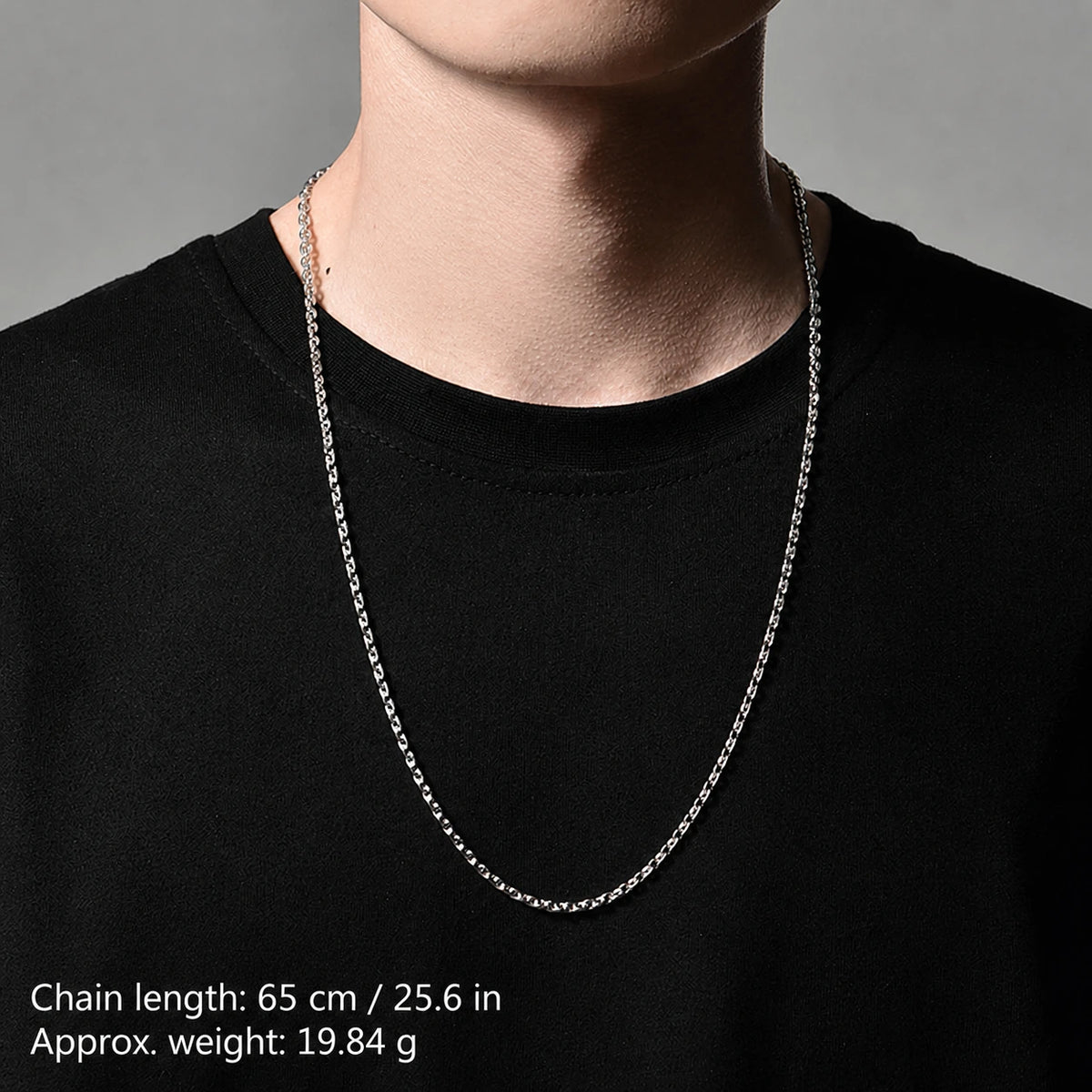 3.3mm Solid Cross-Link Sterling Silver Biker Chain — product detail view 6