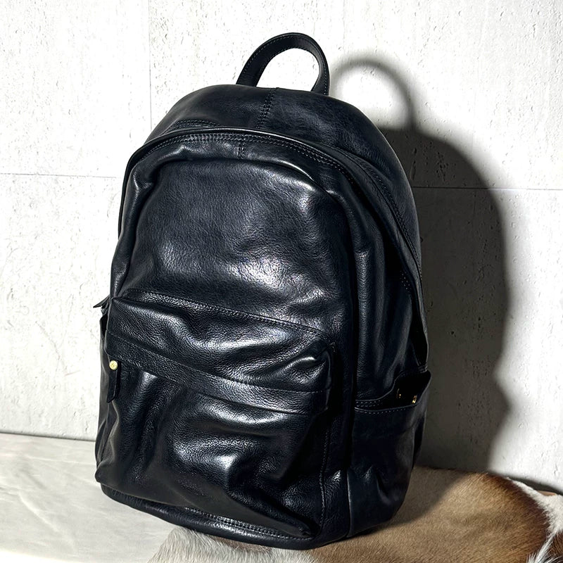 british-style vegetable-tanned leather travel backpack 6