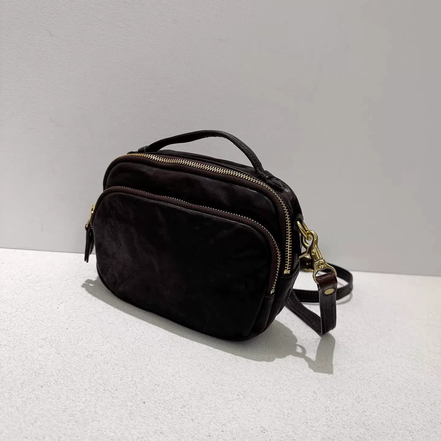 oiled horsehide square crossbody bag 6