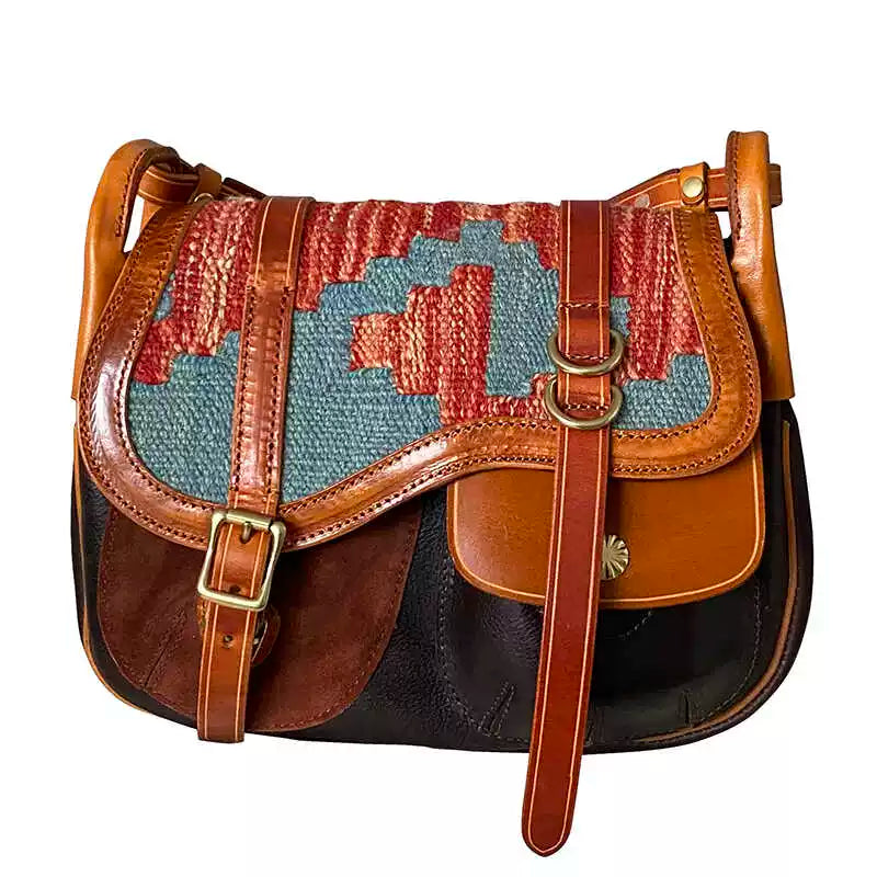 vintage suede leather saddle crossbody bag 6