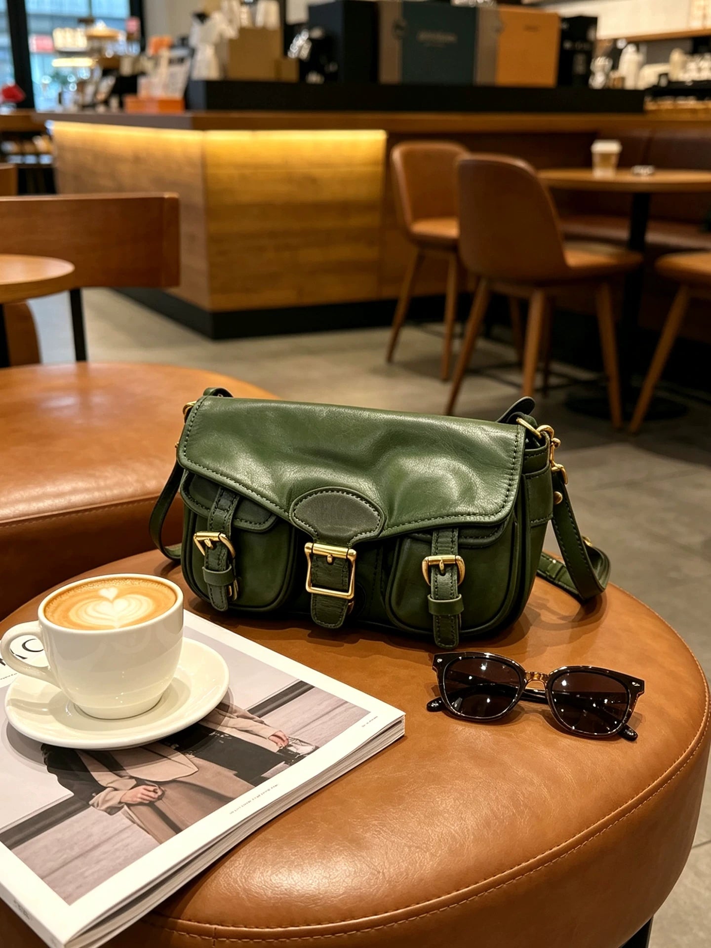 distressed leather saddle crossbody bag 6