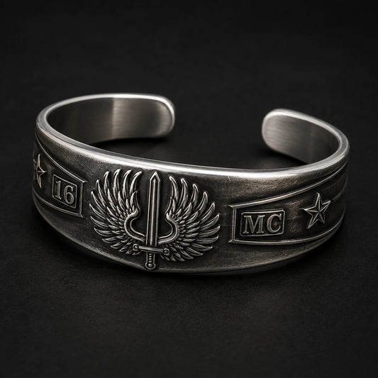 Nortmach Sarawak winged sword metal cuff bracelet