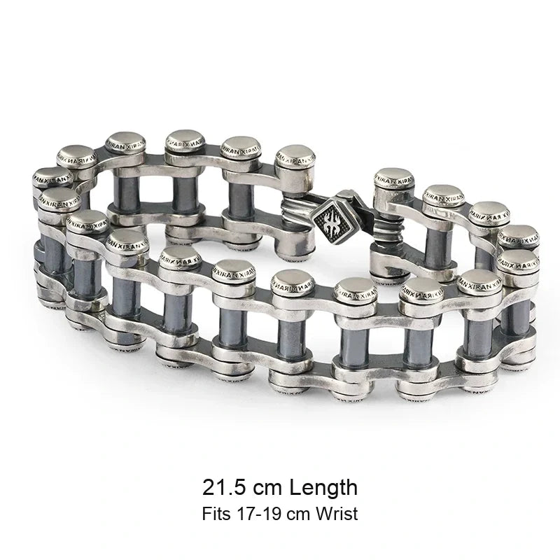 925 sterling silver biker bracelet size guide in English