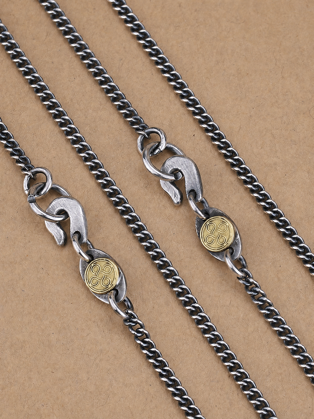 Sterling Silver Infinity Accent Biker Necklace - logo-free product view