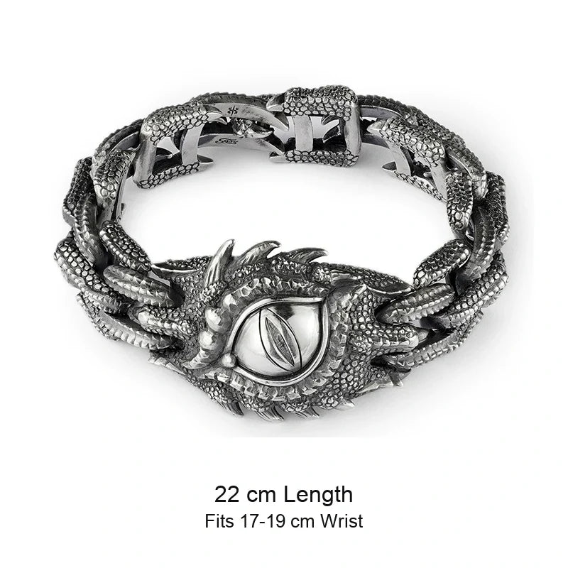925 sterling silver biker bracelet size guide in English