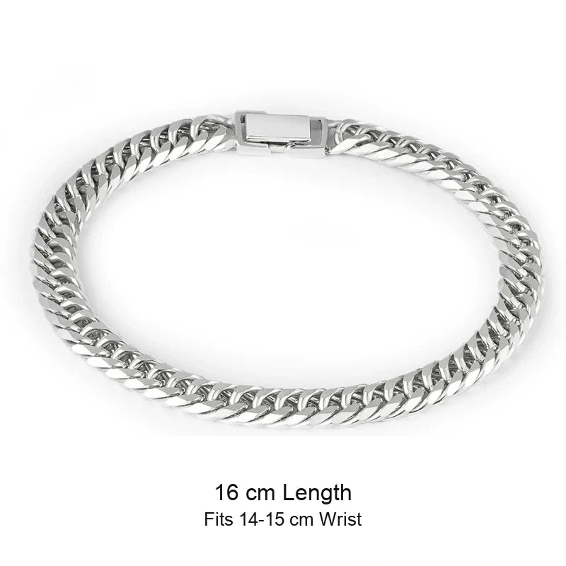 925 sterling silver biker bracelet size guide in English