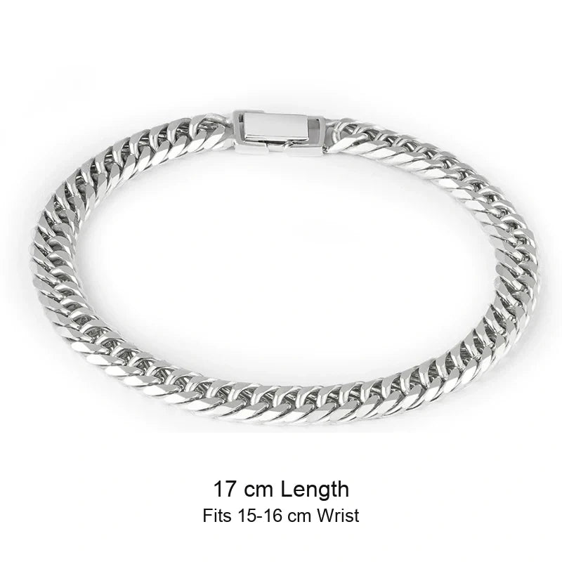925 sterling silver biker bracelet size guide in English