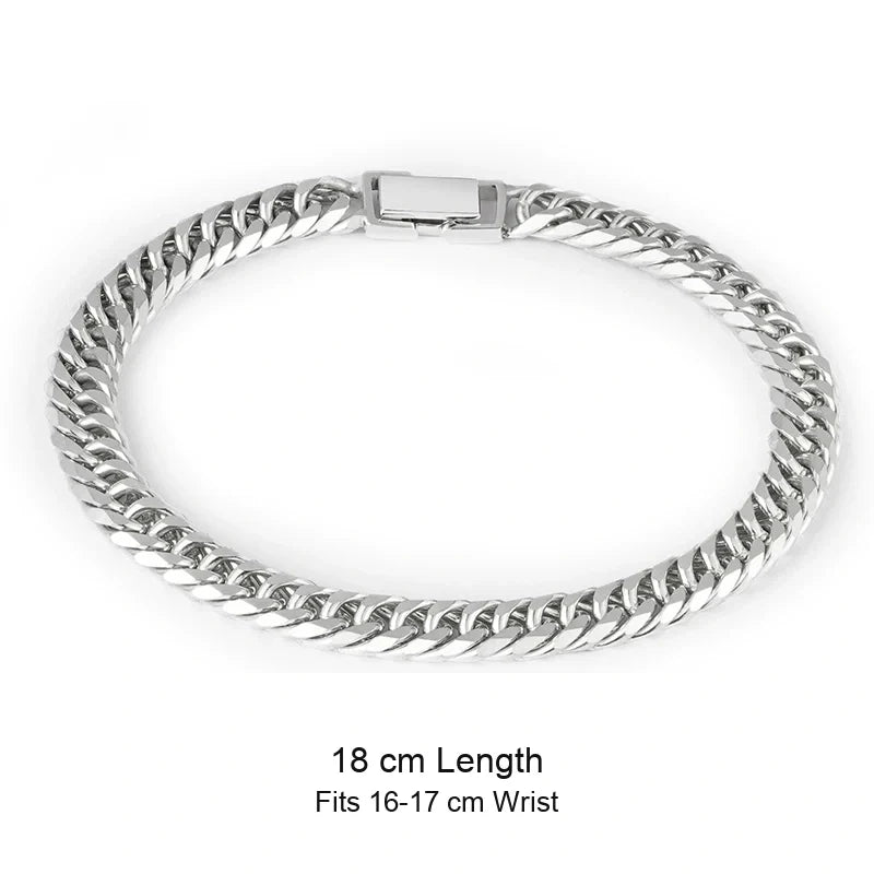 925 sterling silver biker bracelet size guide in English