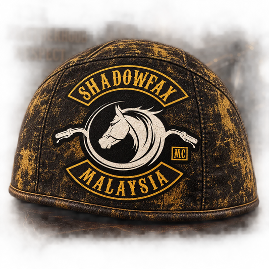 Vintage Biker Skull Cap custom motorcycle club skull cap with an approved full-coverage club design.