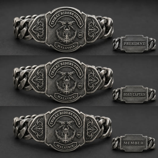 Tribal Riders Origin officer-role personalized metal bracelets