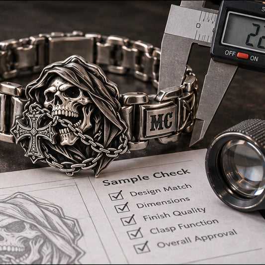 Rogue Saints Denver physical bracelet sample inspected before club approval