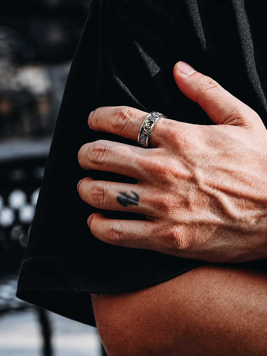 3D Pixiu Sterling Silver Biker Ring - product view 2
