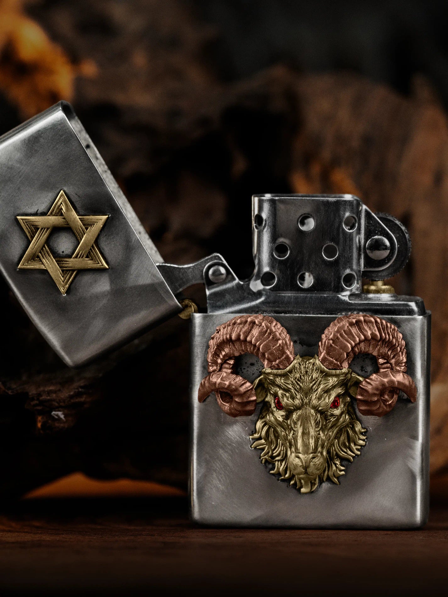 3D Relief Badge Biker Lighter – 9 Designs – product-only front view