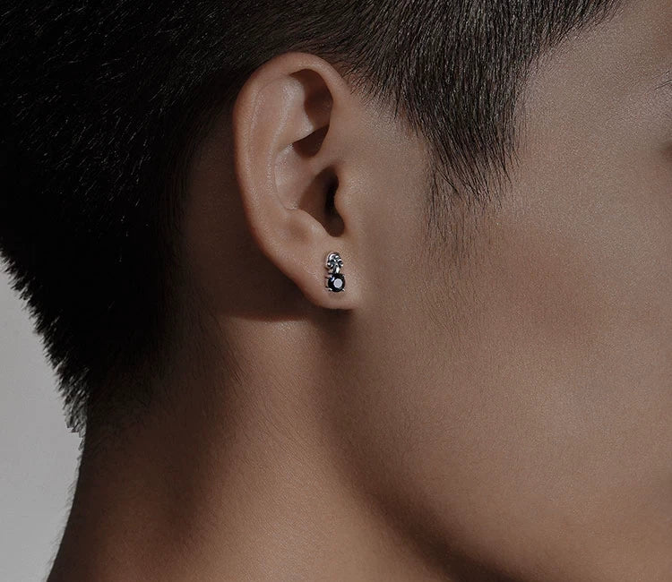 Sterling Silver Skull Stud Earrings for Bikers - view 2