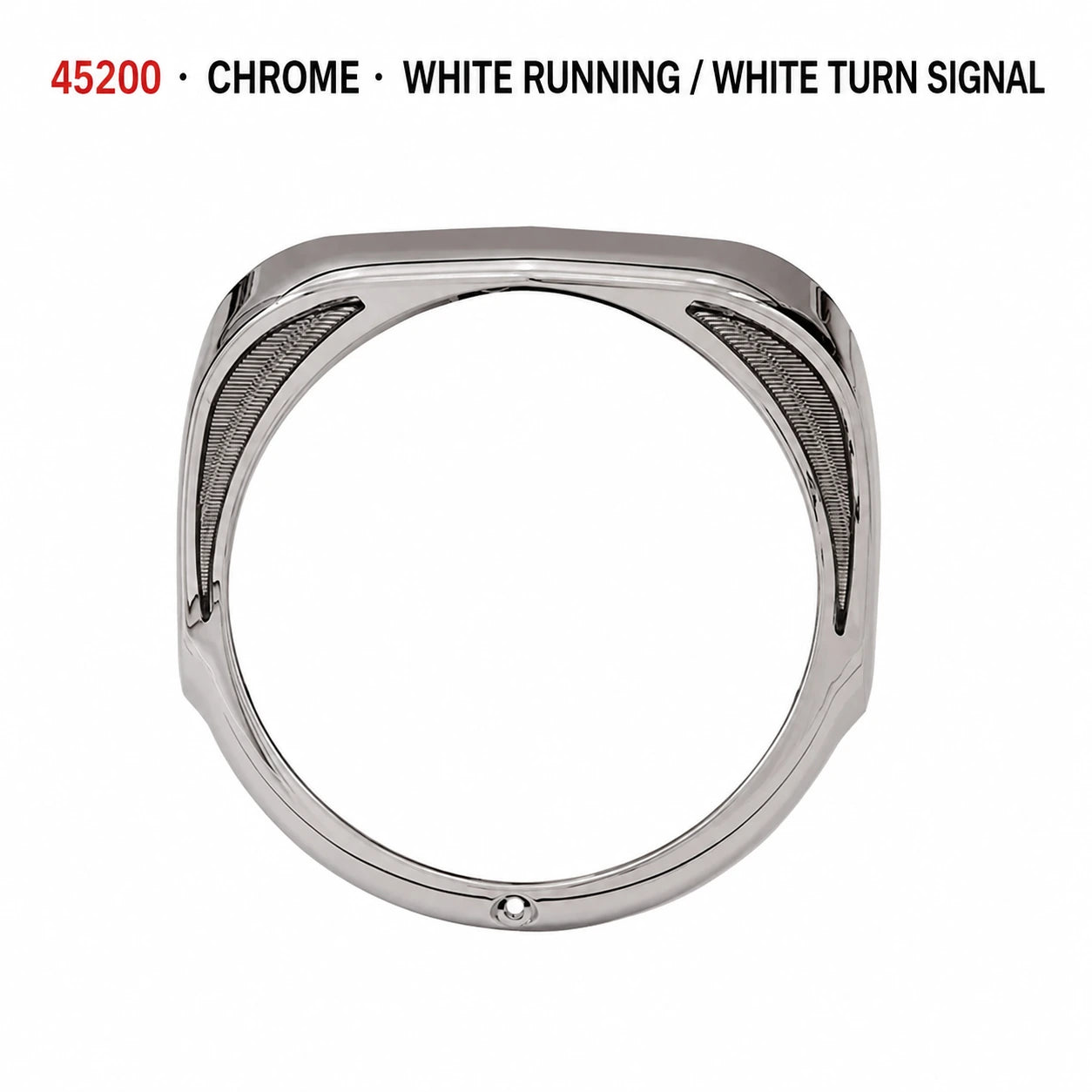 45200 chrome LED headlight trim with white running and white turn signals