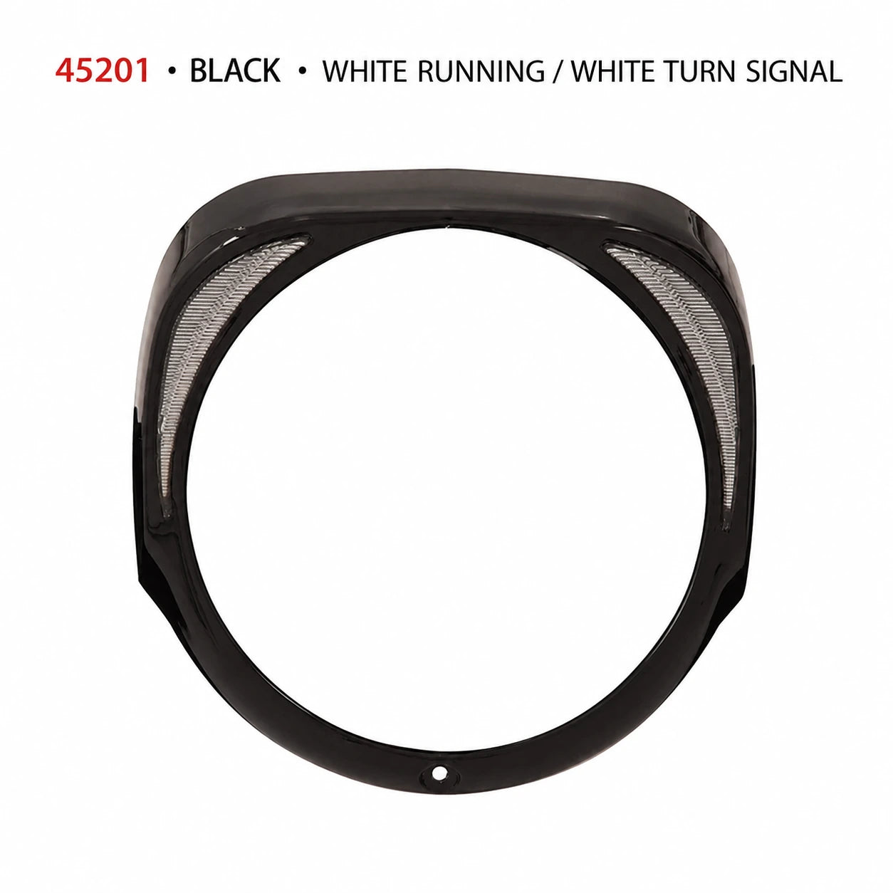 45201 black LED headlight trim with white running and white turn signals