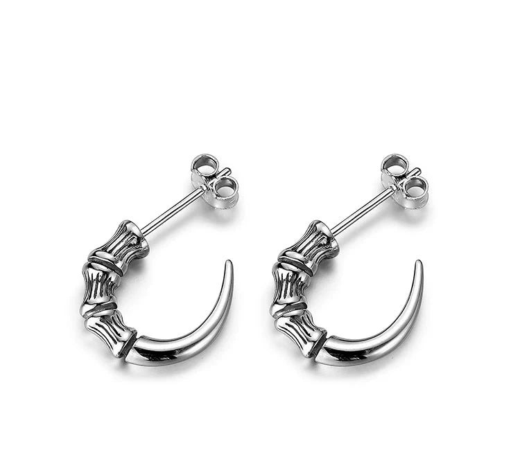 Sterling Silver Dragon Claw Stud Earrings for Bikers - view 2