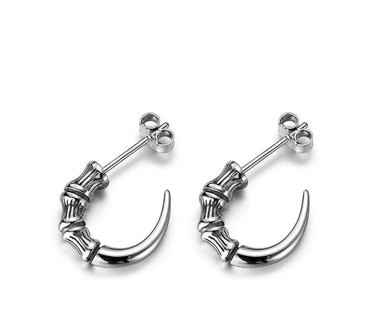 Sterling Silver Dragon Claw Stud Earrings for Bikers - view 2