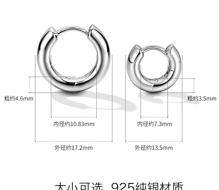 Sterling Silver Biker Hoop Earrings for Bikers - view 2