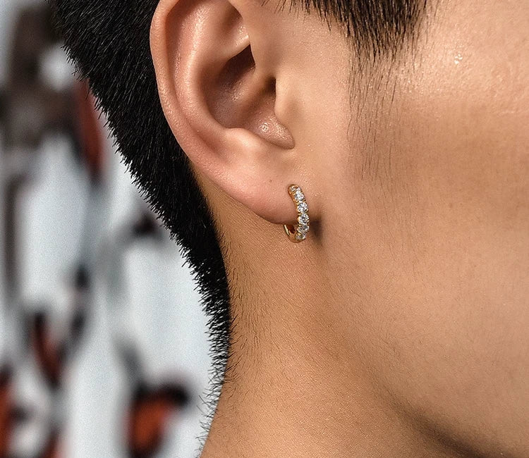 Sterling Silver Biker Stud Earrings for Bikers - view 3