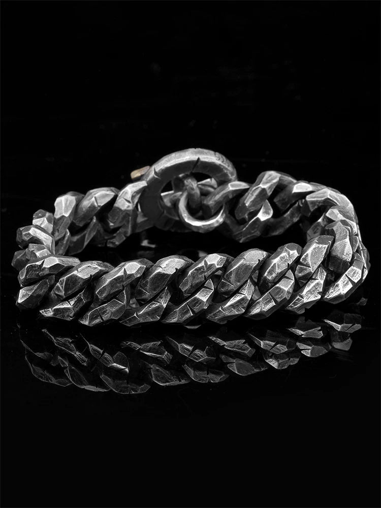 Hand-Engraved Heavy 925 Silver Cuban Bracelet product view 2