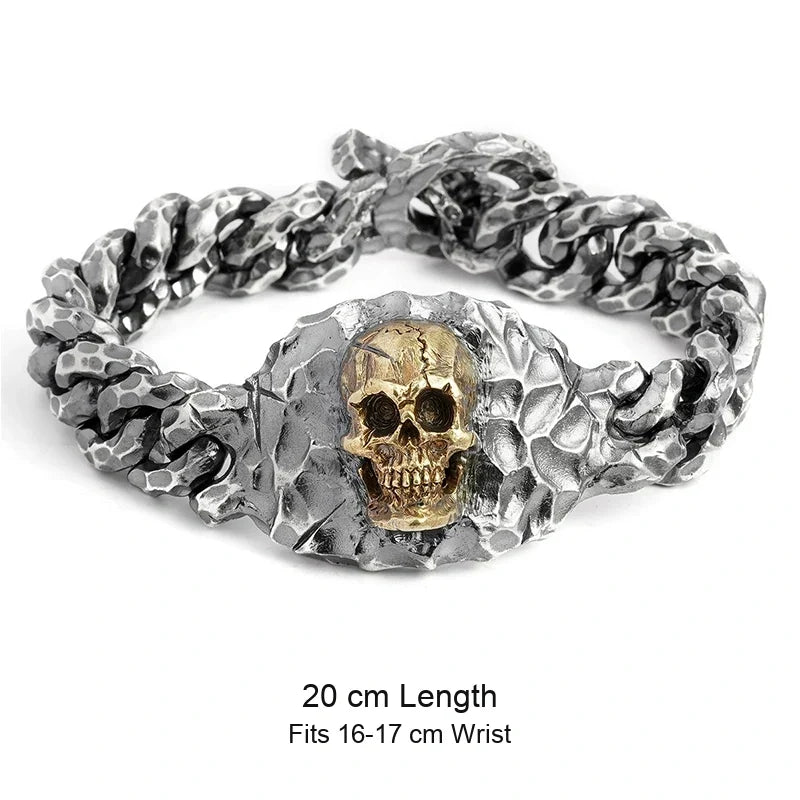 925 sterling silver biker bracelet size guide in English