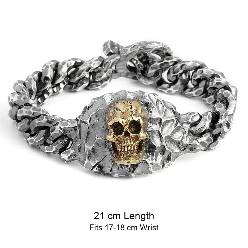 925 sterling silver biker bracelet size guide in English
