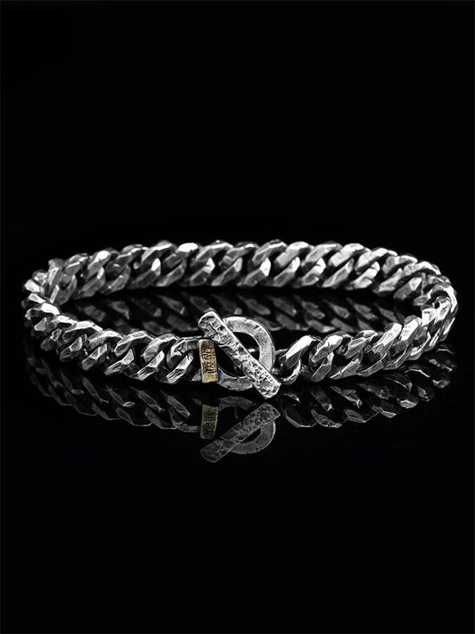 8.5mm Engraved Cuban Link 925 Silver Bracelet product view 1