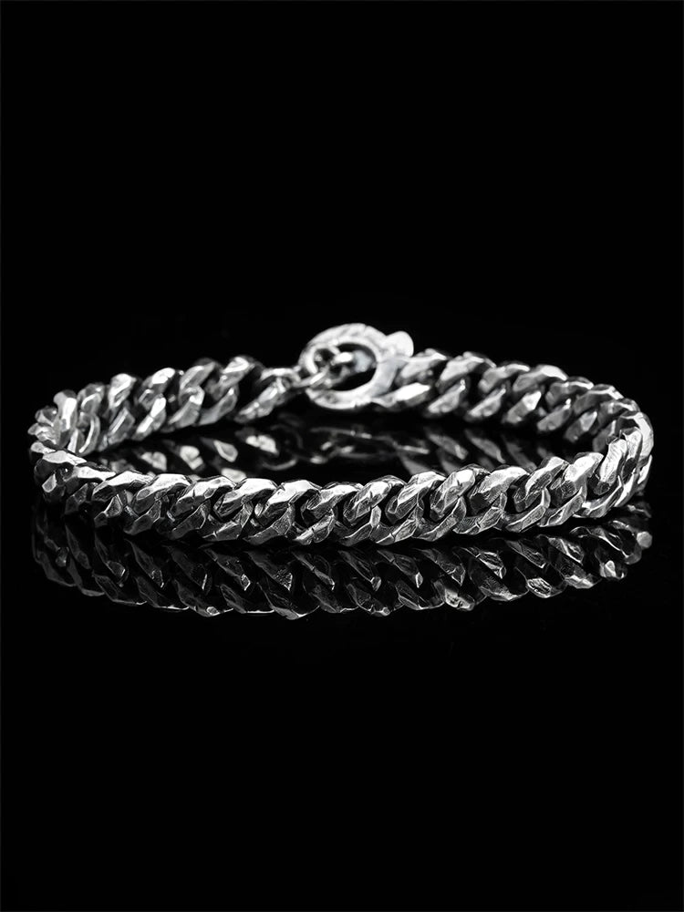 8.5mm Engraved Cuban Link 925 Silver Bracelet product view 2