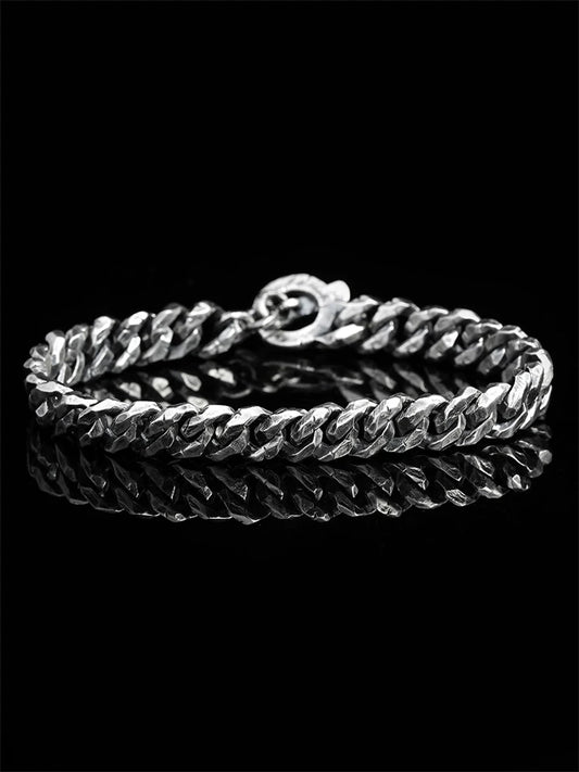 8.5mm Engraved Cuban Link 925 Silver Bracelet product view 2