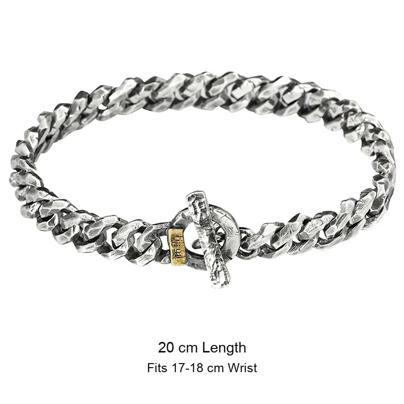 8.5mm Engraved Cuban Link 925 Silver Bracelet size option 4